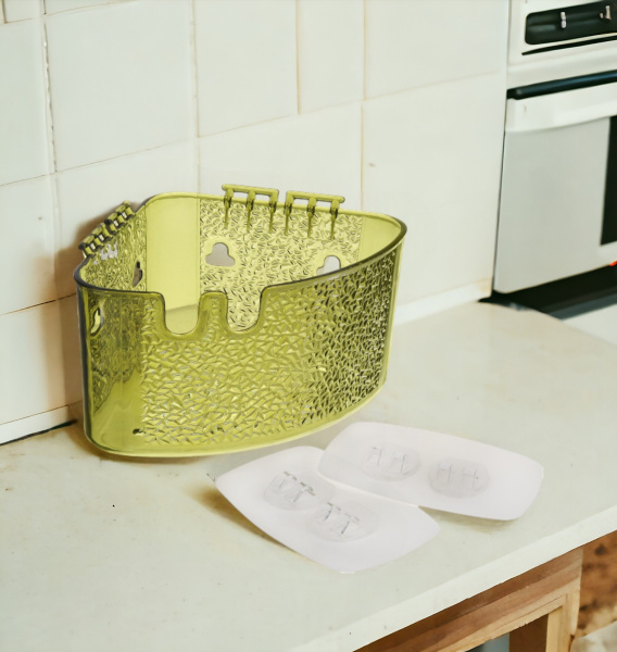 Полка угловая на липкой основе, пластик,10*14*18,5см МИКС